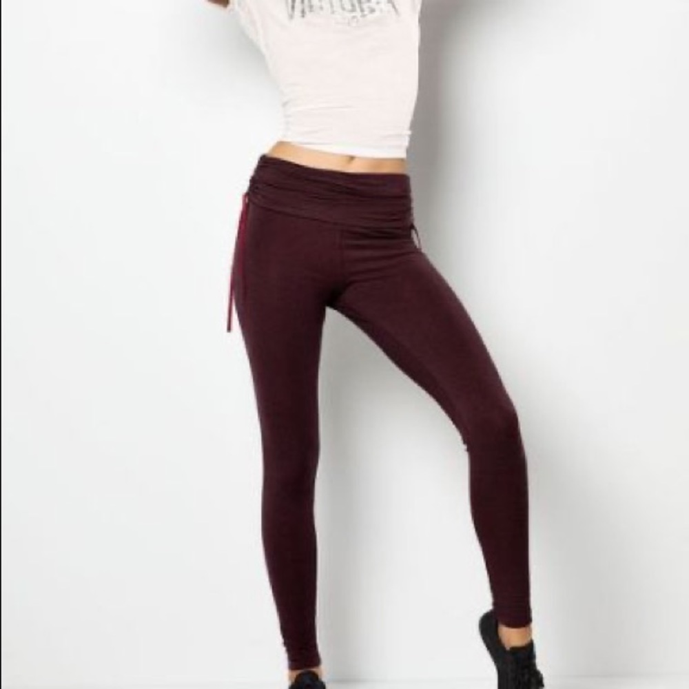 Black Victoria Sport drawstring leggings.
